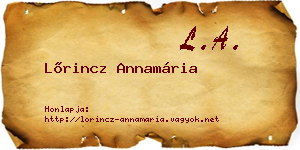 Lőrincz Annamária névjegykártya